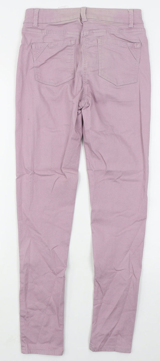 NEXT Womens Pink  Cotton Skinny Jeans Size 6 L29 in Regular Button