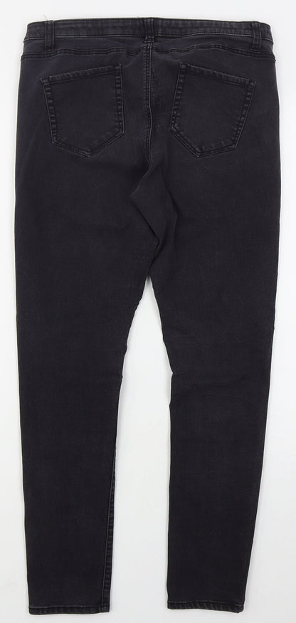 Denim Co Womens Black  Cotton Skinny Jeans Size 16 L28 in Regular Button