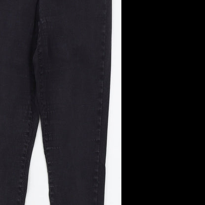 Denim Co Womens Black  Cotton Skinny Jeans Size 16 L28 in Regular Button