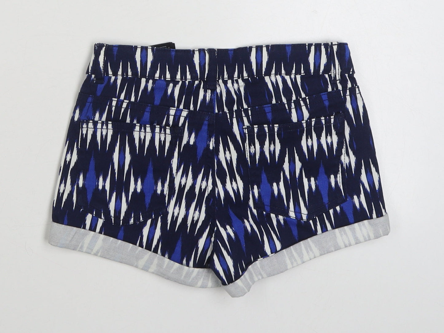 H&M Girls Blue Striped Cotton Hot Pants Shorts Size 11 Years  Regular Zip