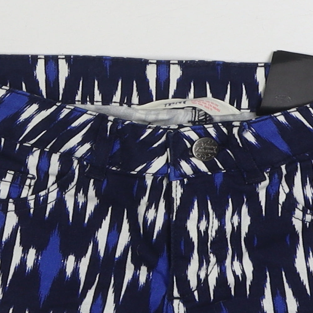 H&M Girls Blue Striped Cotton Hot Pants Shorts Size 11 Years  Regular Zip