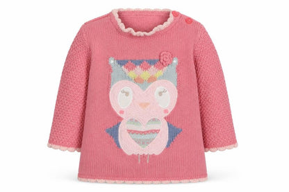 George Girls Pink  Cotton Pullover Jumper Size 3-6 Months  Button