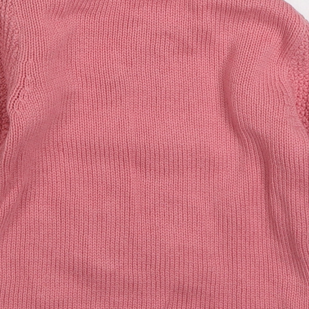 George Girls Pink  Cotton Pullover Jumper Size 3-6 Months  Button