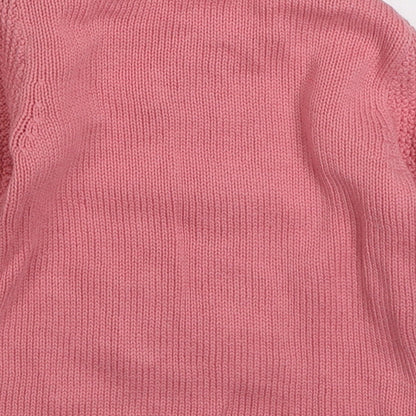 George Girls Pink  Cotton Pullover Jumper Size 3-6 Months  Button