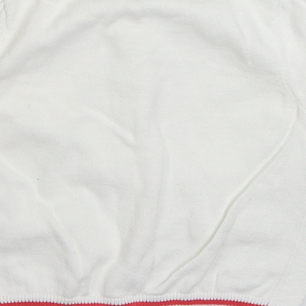 Mothercare Girls White  100% Cotton Cardigan Jumper Size 9-12 Months  Button