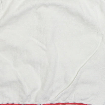 Mothercare Girls White  100% Cotton Cardigan Jumper Size 9-12 Months  Button
