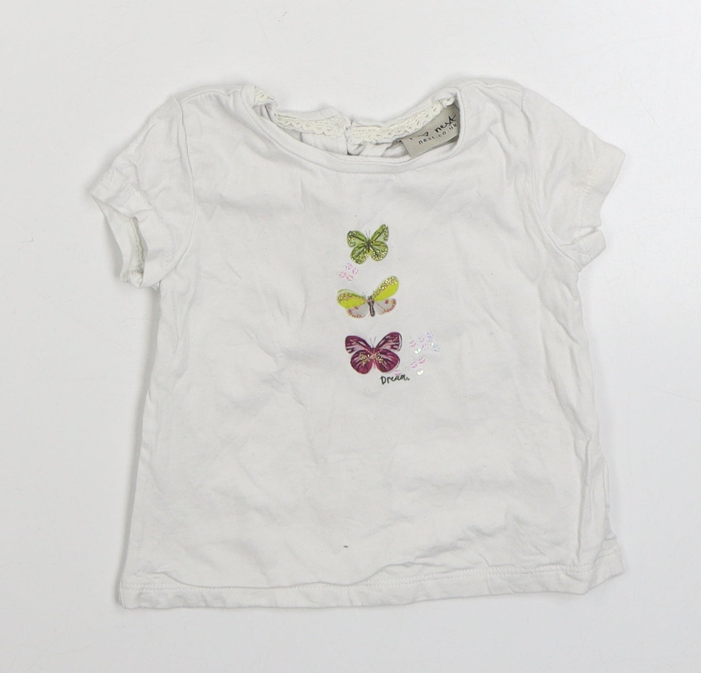 NEXT  White  100% Cotton Basic T-Shirt Size 6-9 Months Round Neck Pullover