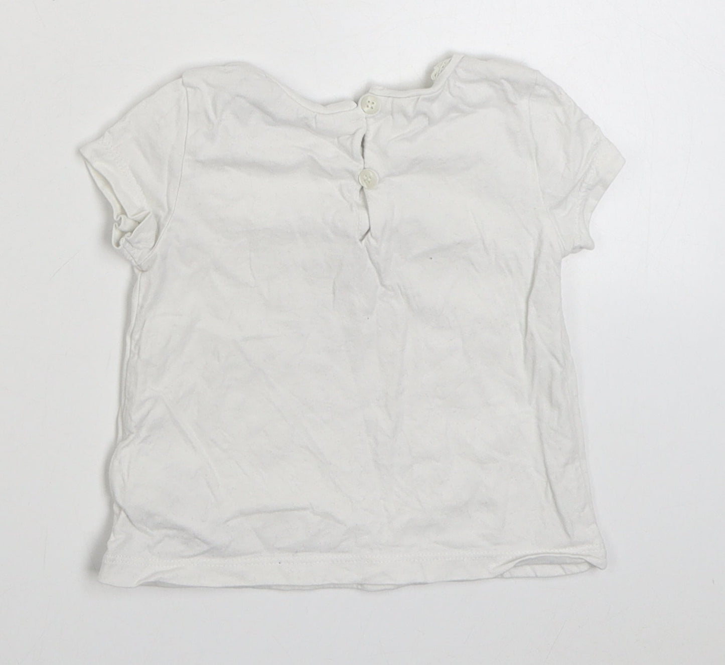 NEXT  White  100% Cotton Basic T-Shirt Size 6-9 Months Round Neck Pullover