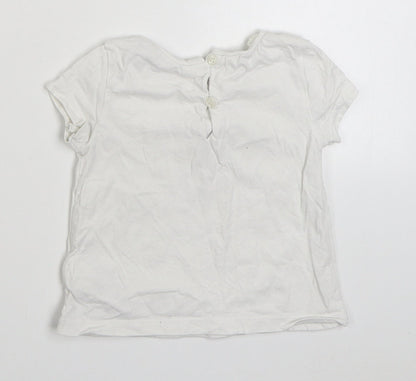 NEXT  White  100% Cotton Basic T-Shirt Size 6-9 Months Round Neck Pullover