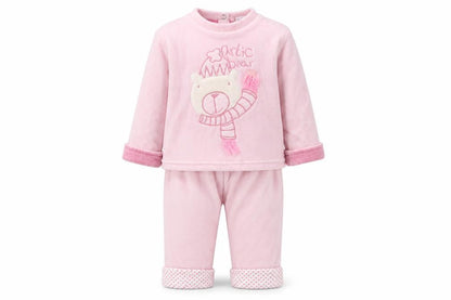 Miobic & Marks and Spencer Girls Pink  Polyester  Pyjama Set Size 6-9 Months  Button