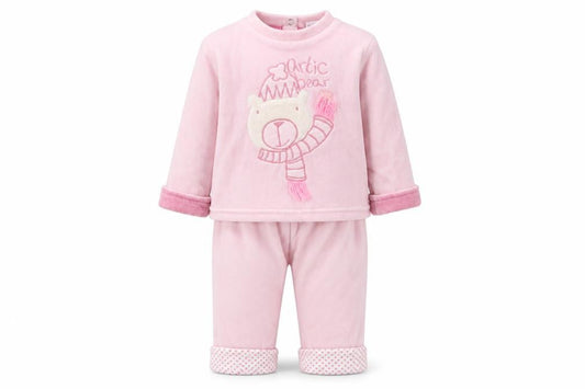 Miobic & Marks and Spencer Girls Pink  Polyester  Pyjama Set Size 6-9 Months  Button
