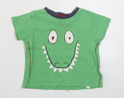 Ladybird Boys Green  100% Cotton Basic T-Shirt Size 12-18 Months Round Neck Pullover