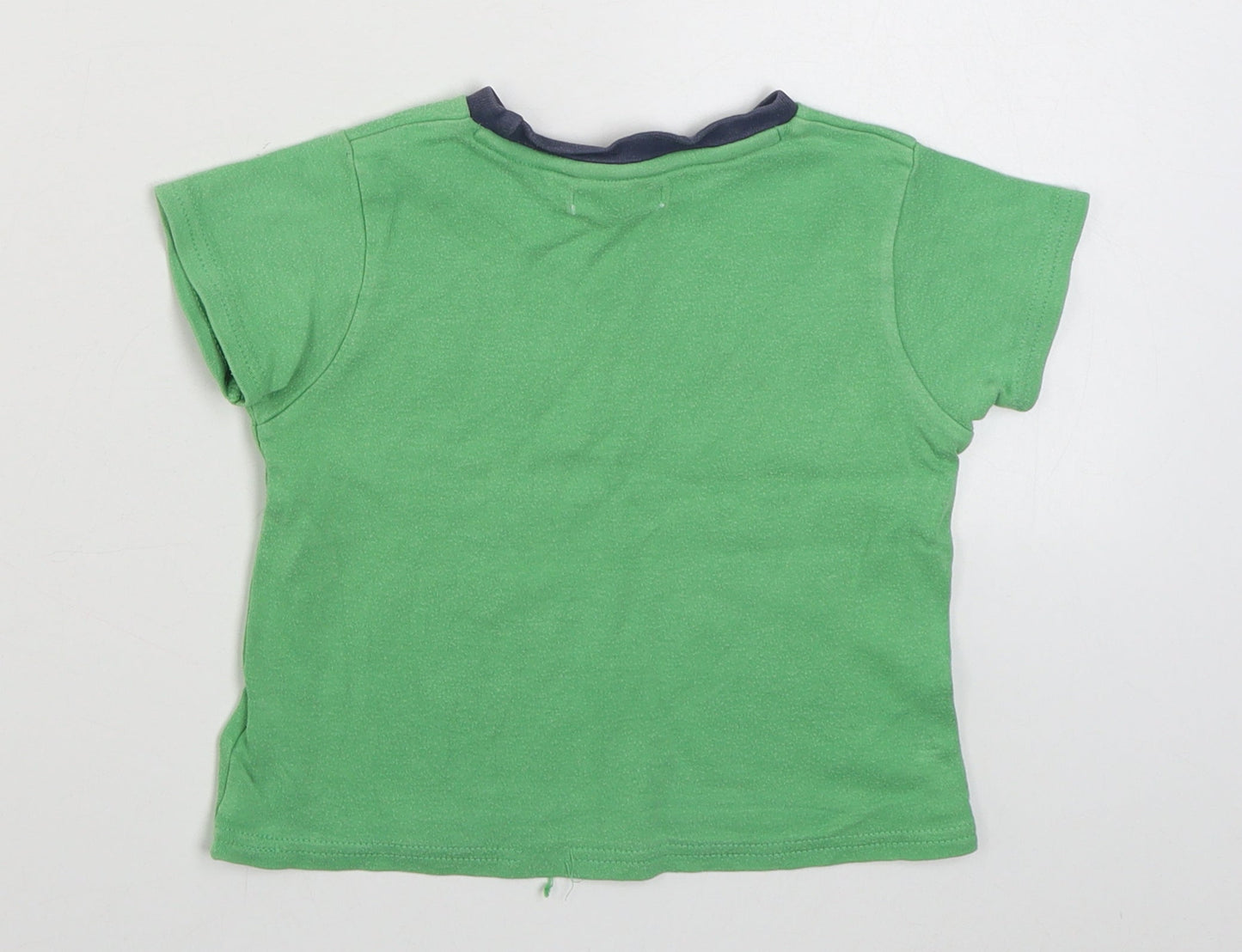 Ladybird Boys Green  100% Cotton Basic T-Shirt Size 12-18 Months Round Neck Pullover