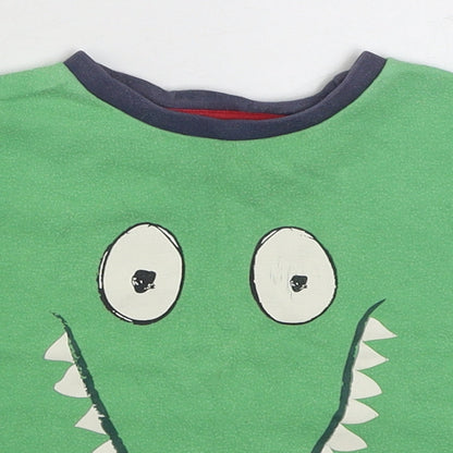 Ladybird Boys Green  100% Cotton Basic T-Shirt Size 12-18 Months Round Neck Pullover