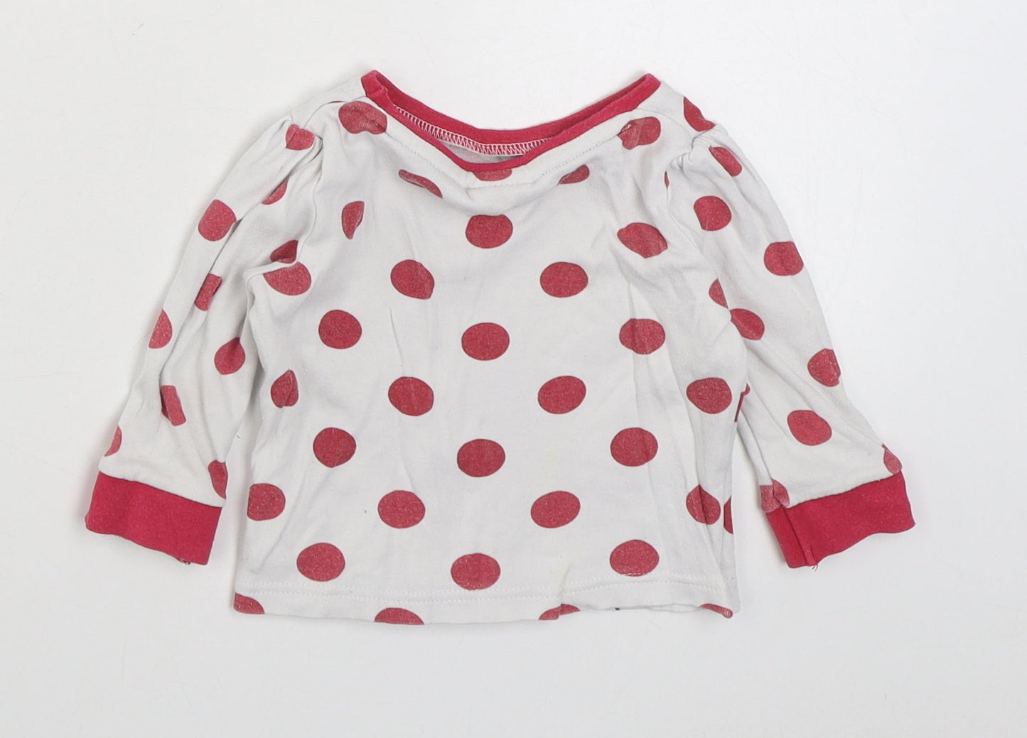 Mini Vlub Girls Multicoloured Polka Dot 100% Cotton Basic T-Shirt Size 6-9 Months Round Neck Pullover - Disney