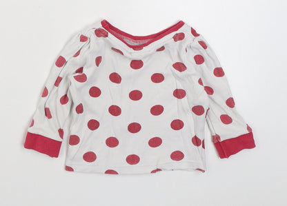Mini Vlub Girls Multicoloured Polka Dot 100% Cotton Basic T-Shirt Size 6-9 Months Round Neck Pullover - Disney
