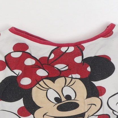 Mini Vlub Girls Multicoloured Polka Dot 100% Cotton Basic T-Shirt Size 6-9 Months Round Neck Pullover - Disney