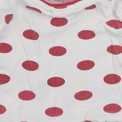 Mini Vlub Girls Multicoloured Polka Dot 100% Cotton Basic T-Shirt Size 6-9 Months Round Neck Pullover - Disney
