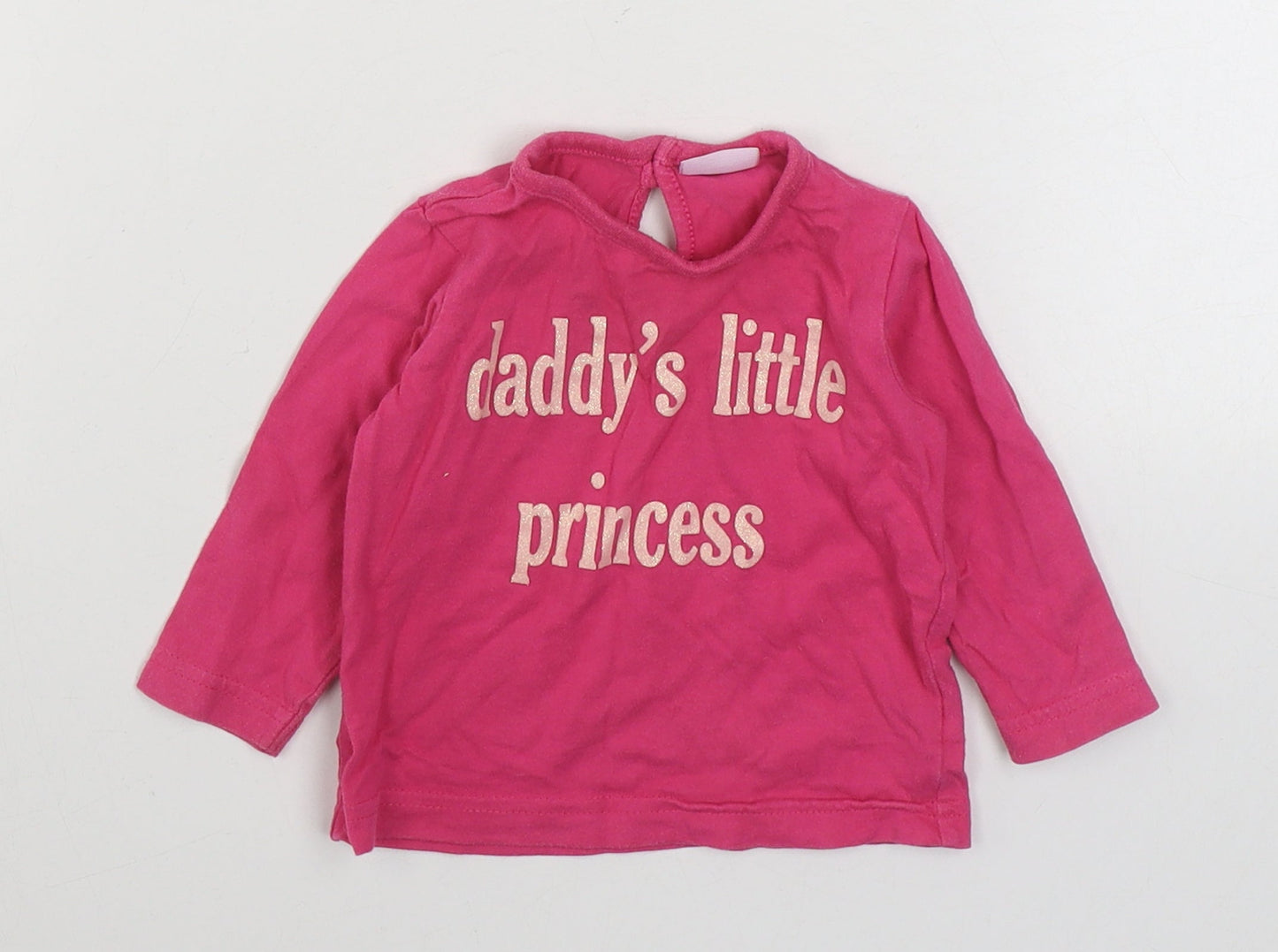 Cherokee Girls Pink  100% Cotton Basic T-Shirt Size 3-6 Months Round Neck Pullover