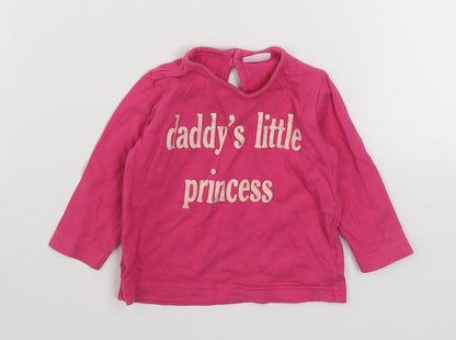 Cherokee Girls Pink  100% Cotton Basic T-Shirt Size 3-6 Months Round Neck Pullover