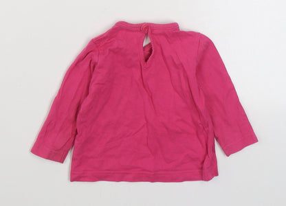 Cherokee Girls Pink  100% Cotton Basic T-Shirt Size 3-6 Months Round Neck Pullover