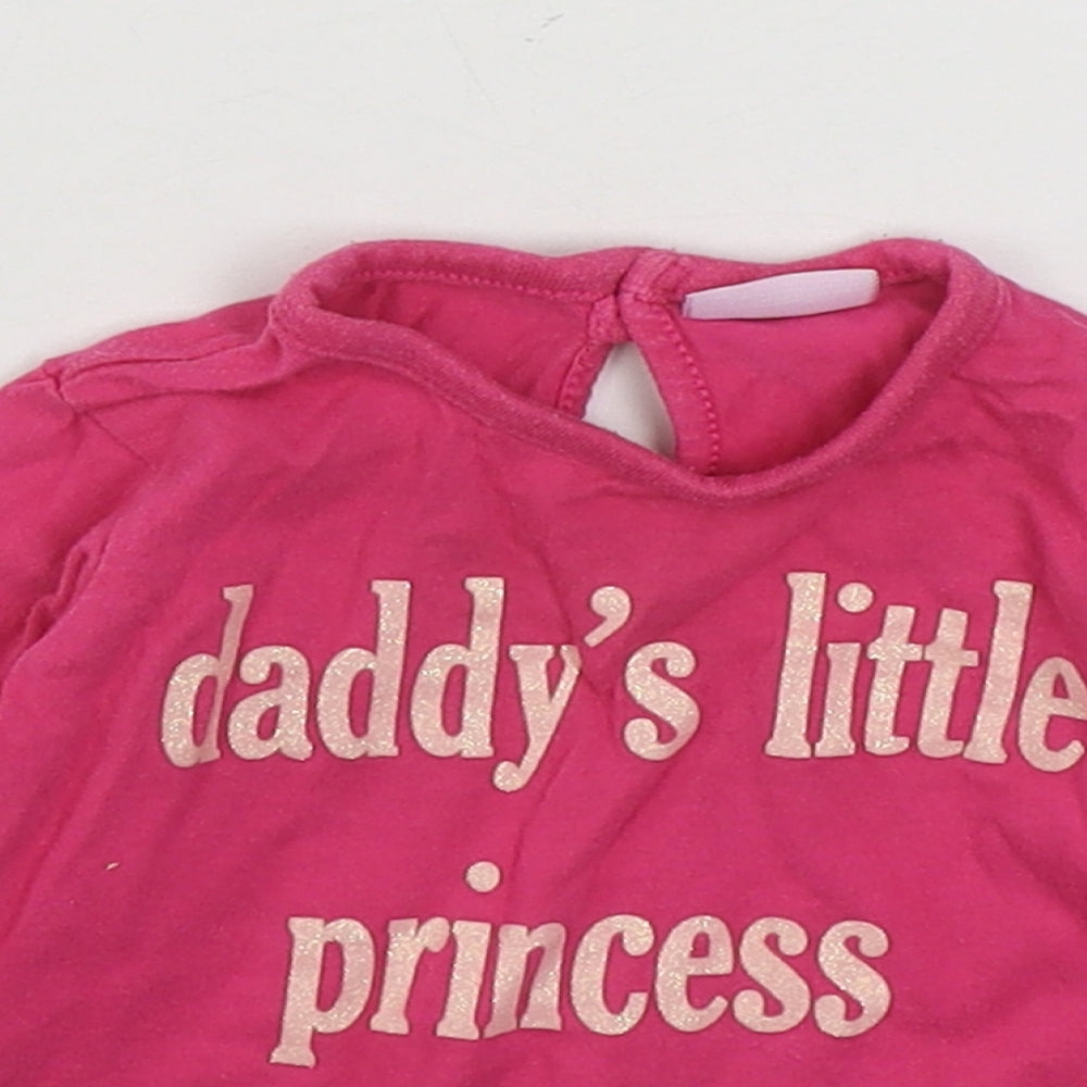 Cherokee Girls Pink  100% Cotton Basic T-Shirt Size 3-6 Months Round Neck Pullover