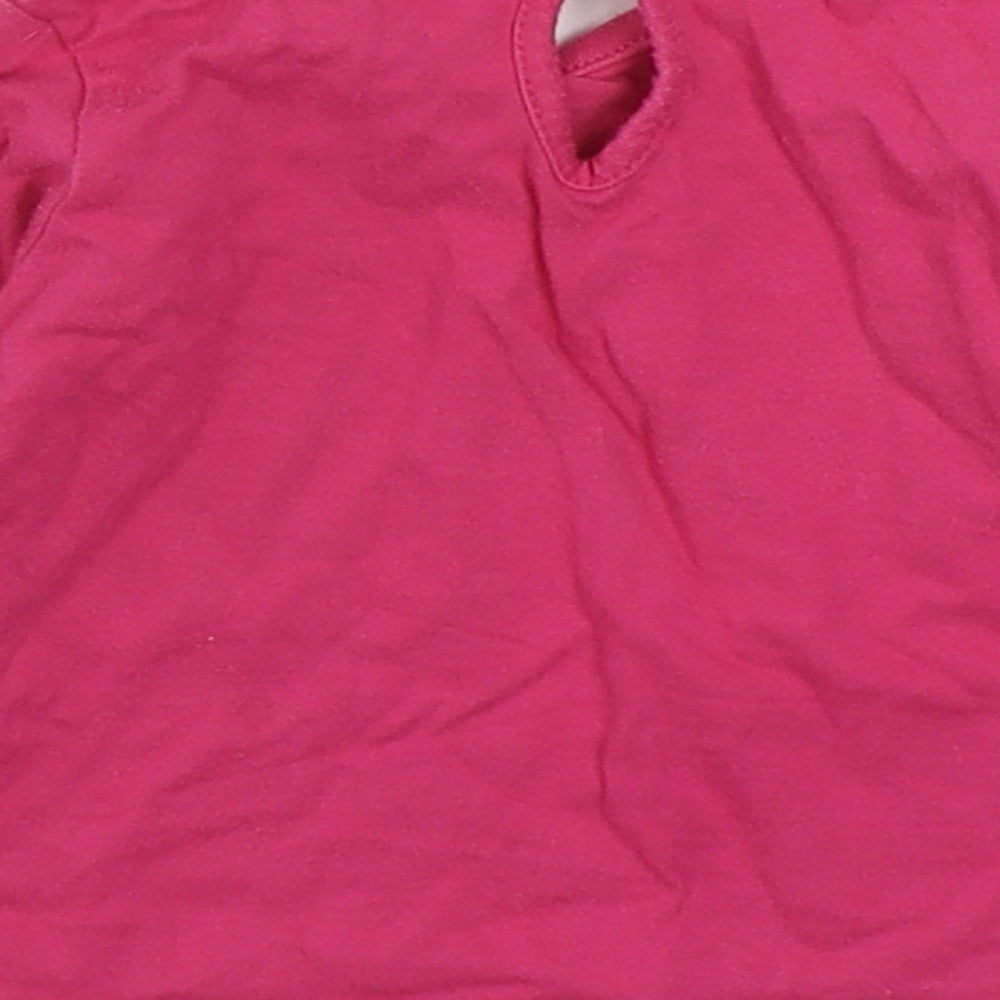 Cherokee Girls Pink  100% Cotton Basic T-Shirt Size 3-6 Months Round Neck Pullover