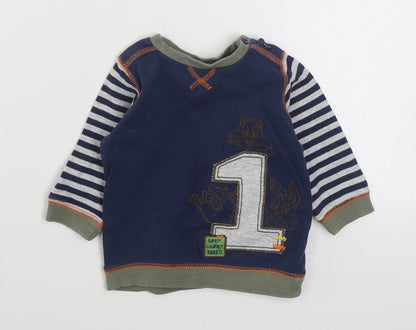 Geoge Boys Blue  100% Cotton Pullover Jumper Size 12-18 Months  Pullover - Looney Tunes