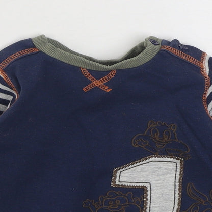 Geoge Boys Blue  100% Cotton Pullover Jumper Size 12-18 Months  Pullover - Looney Tunes