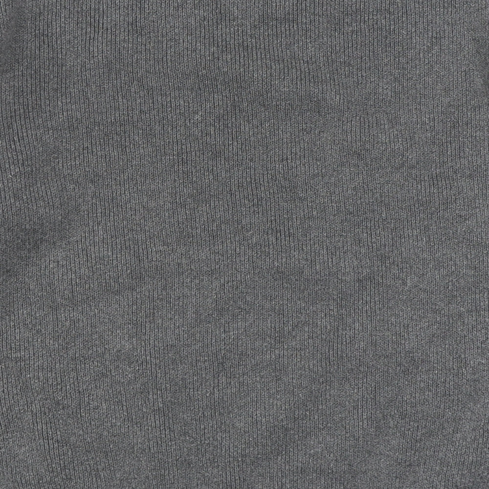 Burton Menswear Mens Grey Round Neck Striped Acrylic Pullover Jumper Size L