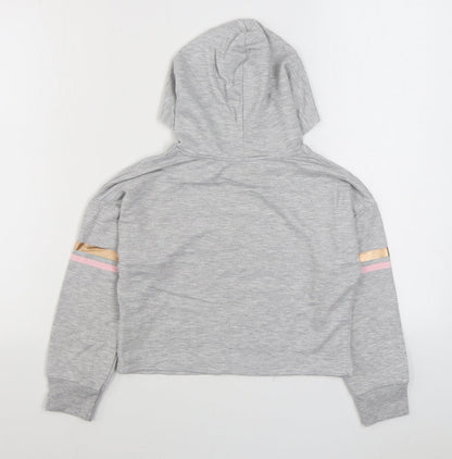 Primark Girls Grey  Polyester Pullover Hoodie Size 9-10 Years  Pullover