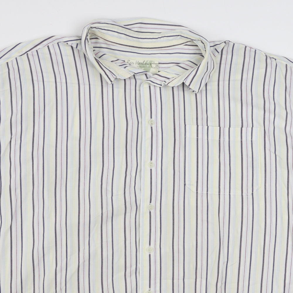 Mens UK Size 2XL Ben Harbour Multicoloured  Button-Up Short Sleeve Casual Shirt