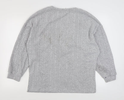 SheIn Womens Grey  Polyester Pullover Sweatshirt Size L  Pullover