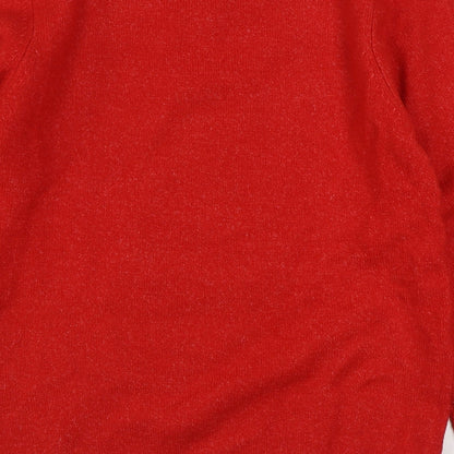F&F Womens Red Round Neck  Polyester Pullover Jumper Size 12