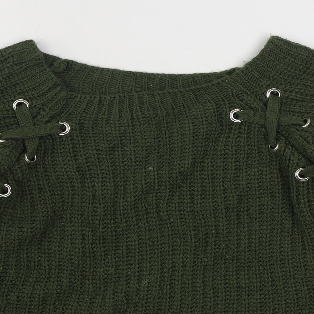 Womens UK Size M Preworn Green Pullover Jumper