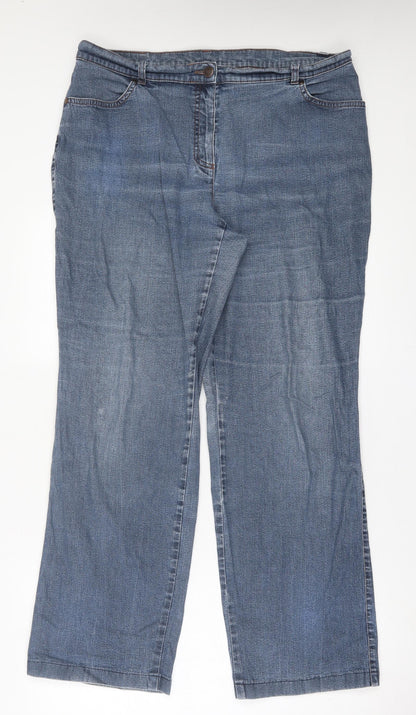 GARDEUR Womens Blue  Cotton Straight Jeans Size 36 in L30 in Regular Button