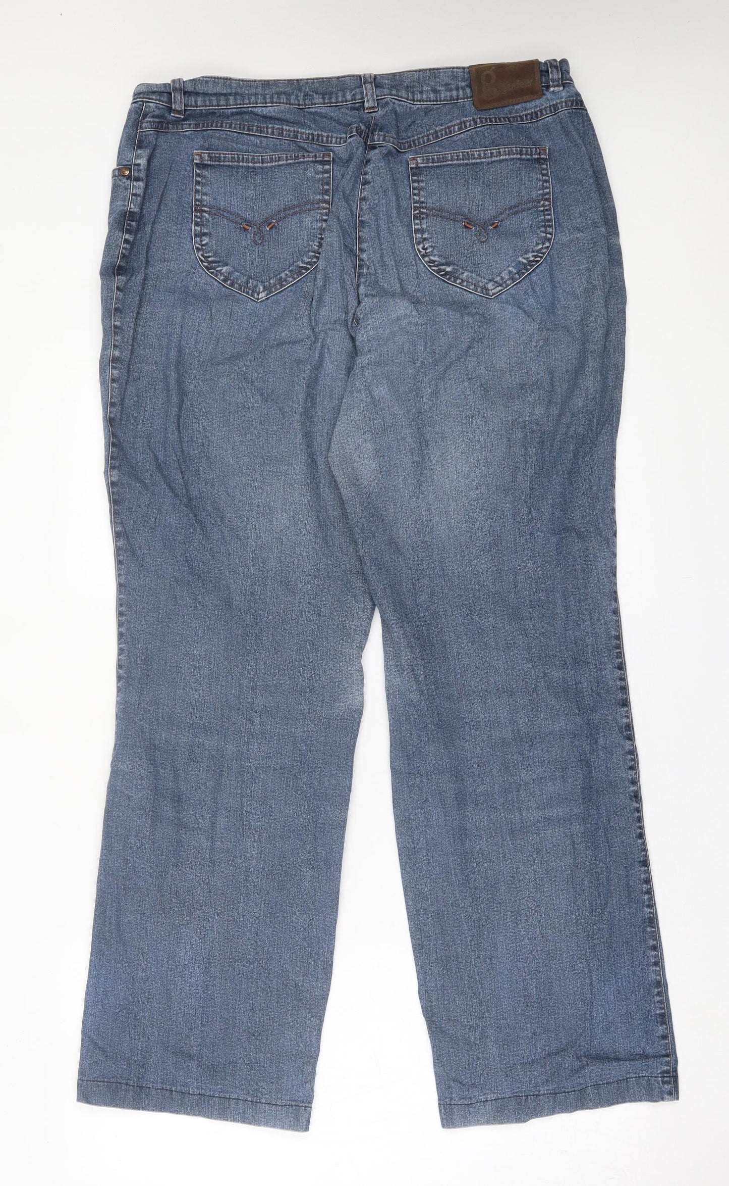 GARDEUR Womens Blue  Cotton Straight Jeans Size 36 in L30 in Regular Button