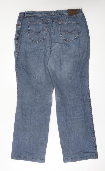 GARDEUR Womens Blue  Cotton Straight Jeans Size 36 in L30 in Regular Button