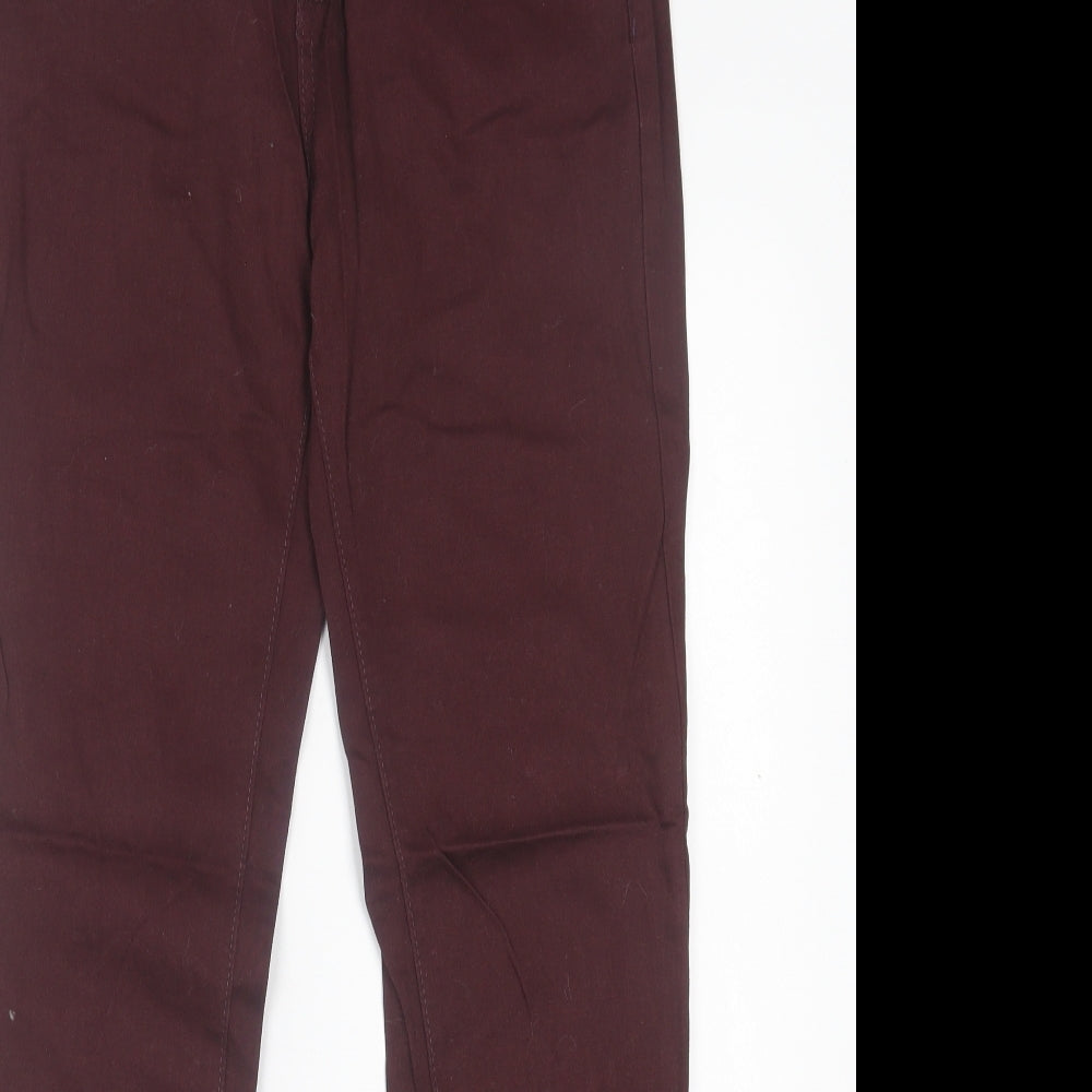 B.YOU Womens Purple  Cotton Skinny Jeans Size 10 L31 in Regular Button