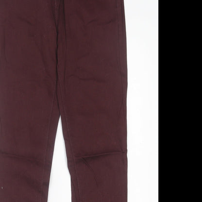 B.YOU Womens Purple  Cotton Skinny Jeans Size 10 L31 in Regular Button