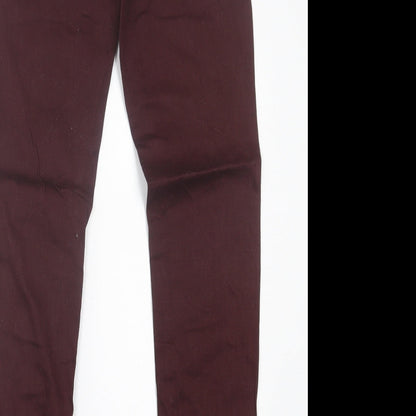 B.YOU Womens Purple  Cotton Skinny Jeans Size 10 L31 in Regular Button