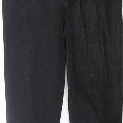 Boohoo Womens Black  Cotton Skinny Jeans Size 12 L28 in Regular Button