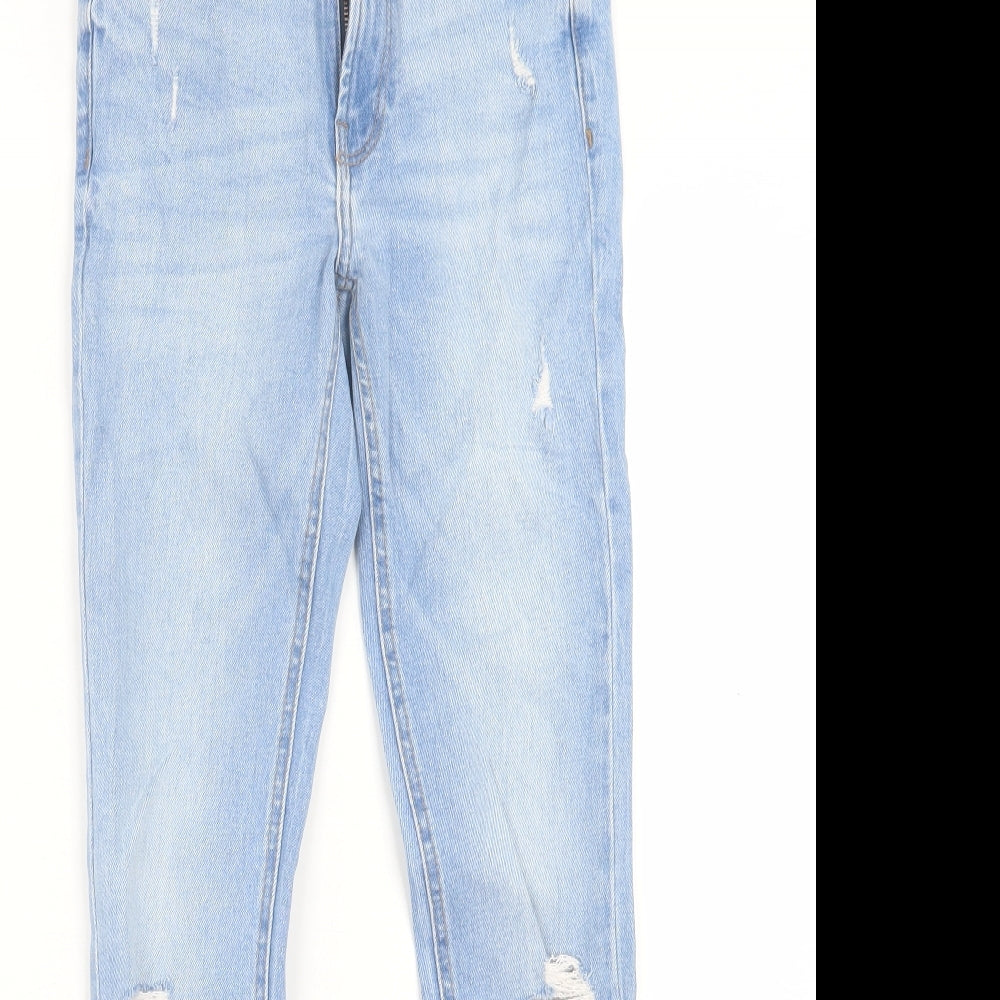 Denim & Co. Womens Blue  Cotton Skinny Jeans Size 8 L28 in Regular Button