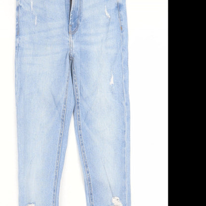 Denim & Co. Womens Blue  Cotton Skinny Jeans Size 8 L28 in Regular Button