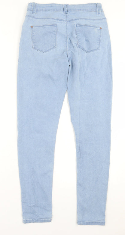 Denim & Co. Girls Black  Cotton Skinny Jeans Size 13-14 Years  Regular Button