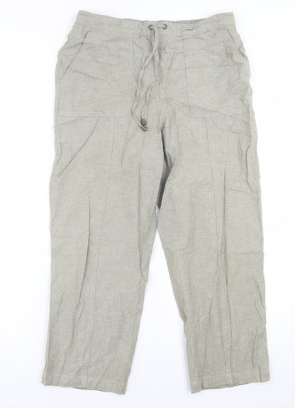Womens UK Size 12 Isle Essentials Regular Fit  Green Trousers