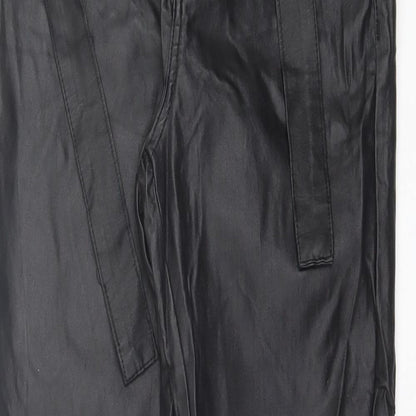 New Look Womens Black  Viscose Skinny Jeans Size 10 L29 in Regular Button - Leather Look