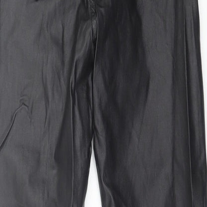 New Look Womens Black  Viscose Skinny Jeans Size 10 L29 in Regular Button - Leather Look