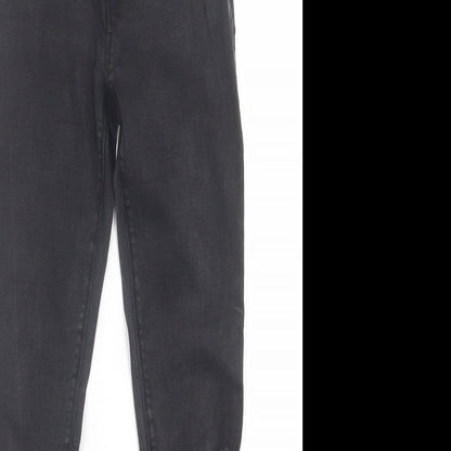 Simply Be Womens Black  Cotton Skinny Jeans Size 10 L27 in Regular Button