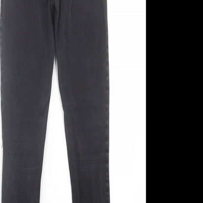 Simply Be Womens Black  Cotton Skinny Jeans Size 10 L27 in Regular Button